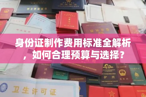 洮南身份证制作费用标准全解析，如何合理预算与选择？