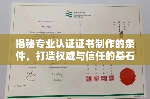 洮南揭秘专业认证证书制作的条件，打造权威与信任的基石